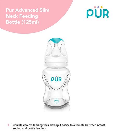 Pur Advanced Slim Neck Feeding Transparent Bottle - 125 ml