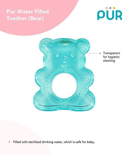 Pur Bear Shaped Teether - Blue