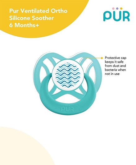 Pur Ventilated Ortho Silicone Soother - Blue