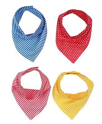 Wobbly Walk Bandana Style Printed Bibs Pack of 4 - Multicolour