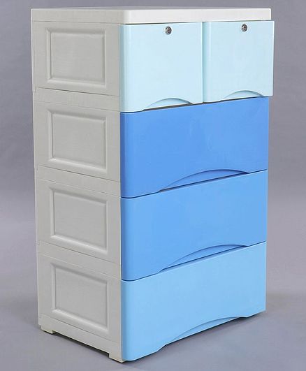 5 Compartment Storage Unit - White & Blue