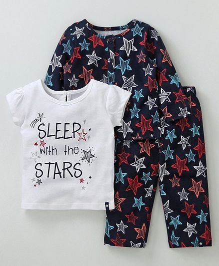 Babyoye Full & Half Sleeves Printed Night Wear Pack of 3 - Multicolor