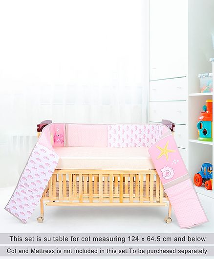 Babyhug Premium Cotton Crib Bumper Regular -Seahorse Theme