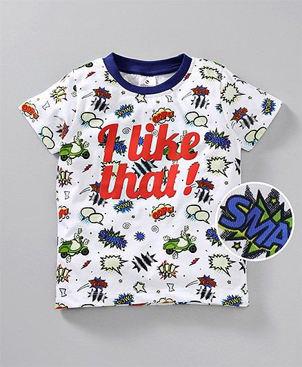 Ollypop Half Sleeves Tee Multi Print - Multicolour