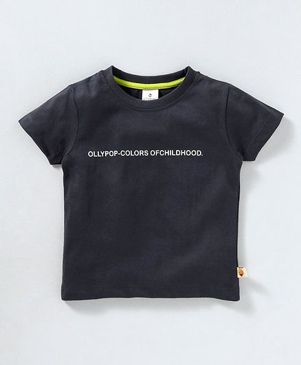 Ollypop Half Sleeves Tee Colours Of Childhood Print - Dark Navy