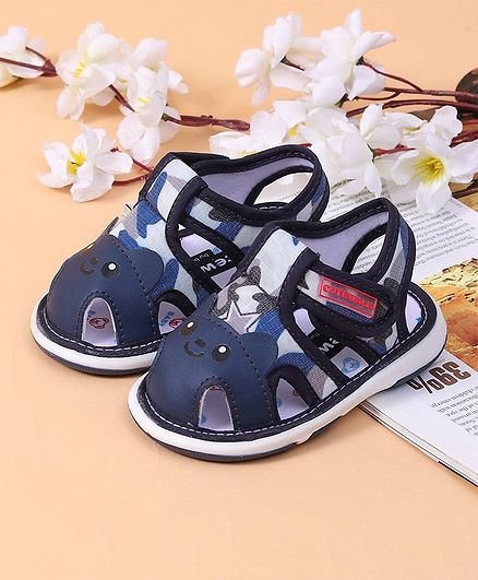 Cute Walk by Babyhug Sandals Puppy Design - Navy Blue