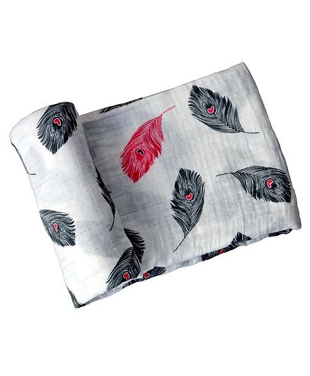 Chotto Feather Touch Single Layer Cotton Muslin Baby Swaddle - White