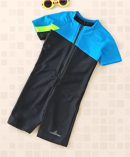 Lobster Half Sleeves Swimsuit - Blue Grey