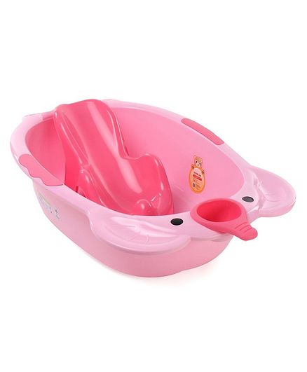 Large Size Baby Bath With Bath Rack - Pink
