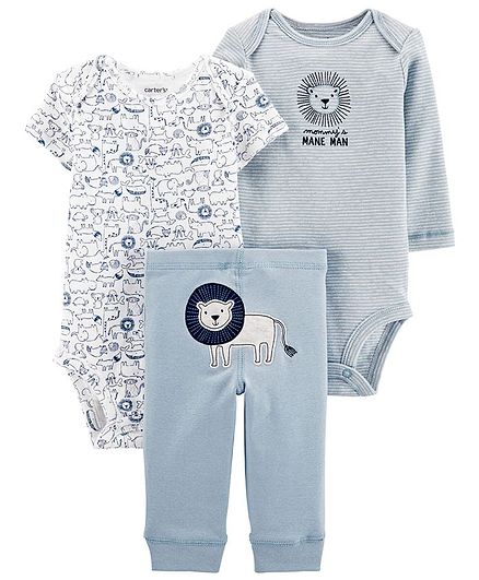 Carter's 3 - Piece Lion Little Character Set - Light Blue & White
