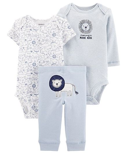 Carter's 3 - Piece Lion Little Character Set - Light Blue & White