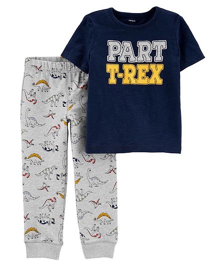 Carter's 2-Piece Part T-Rex Jersey Tee & Dino Jogger Set - Multicolour