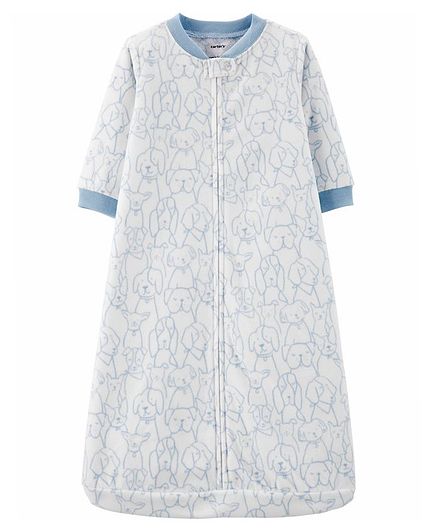 Carter's Dog Print Fleece Sleep Bag - Blue
