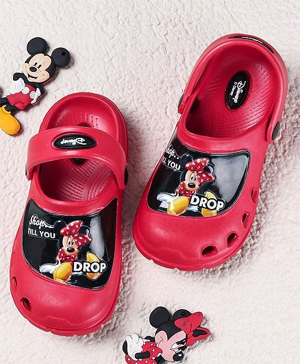 Cute Walk by Babyhug Clogs Minnie Mouse Print - Red
