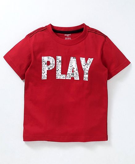 Smarty Half Sleeves Tee Play Print - Red