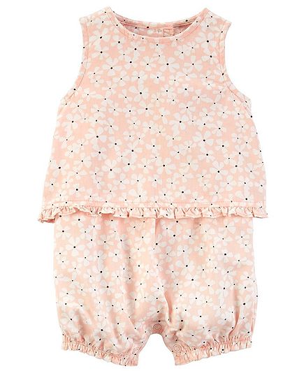 Carter's Floral Tulip Back Romper - Light Pink