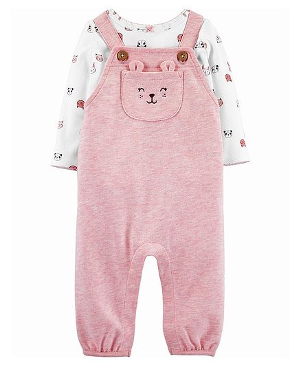 Carter's 2-Piece Animals Tee & Knit Overalls Set - Pink