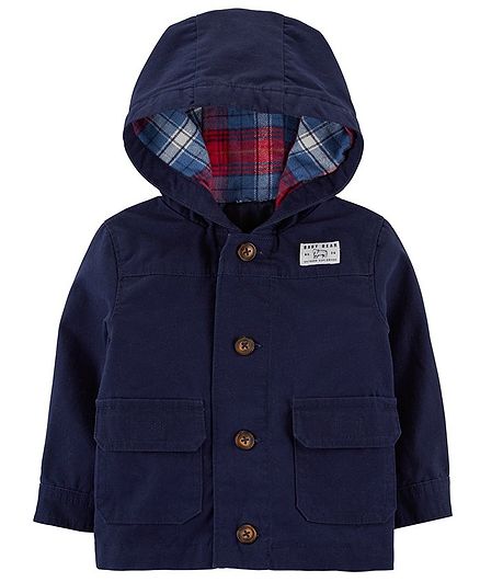 Carter's Button-Front Hooded Jacket - Navy Blue
