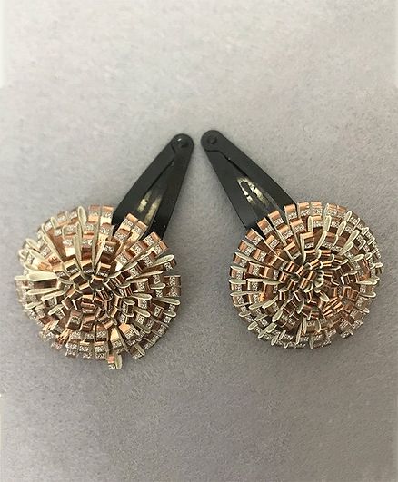 Kalacaree Set Of 2 Circular Snap Clips - Brown