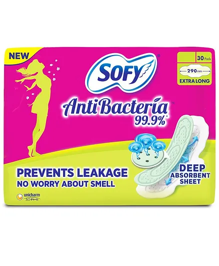 Sofy Antibacteria Extra Long Sanitary Pads - 30 Pieces