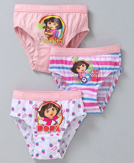 Red Rose Panties Dora Print Pack of 3 - Pink