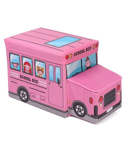School Bus Shaped Storage Box - Pink