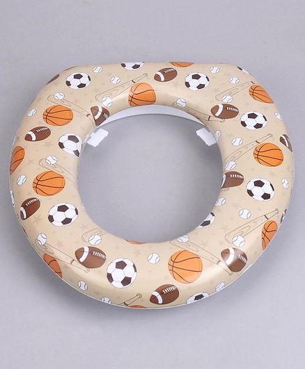 Babyhug Soft Cushioned Baby Potty Seat Sports Ball Print - Cream