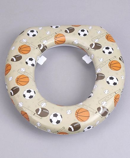 Babyhug Soft Cushioned Baby Potty Seat Sports Ball Print - Light Green