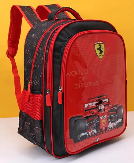 Ferrari World Of Dreams School Bag Red - 16 Inches