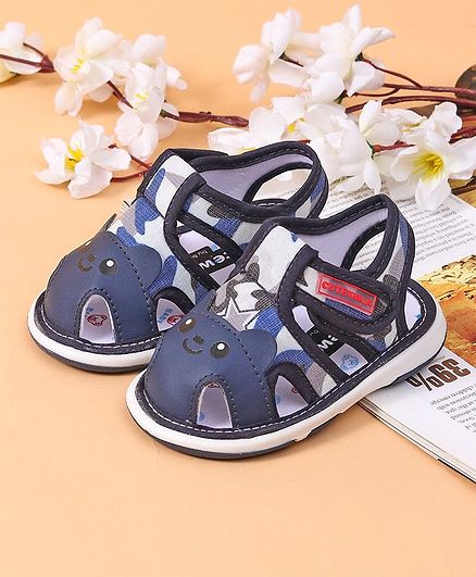 Cute Walk by Babyhug Sandals Puppy Design - Navy Blue