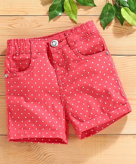 Babyhug Shorts Dot Print - Navy Blue