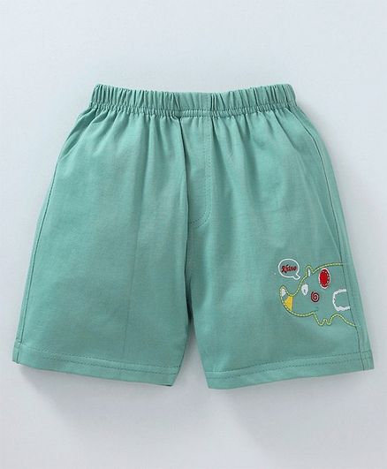 Mini Taurus Shorts Rhino Embroidery - Green