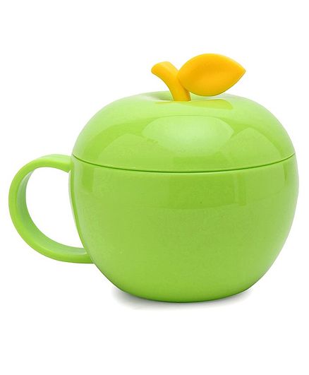 Apple Shaped Polypropylene Cup With Lid Green - 380 ml