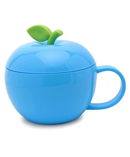 Apple Shaped Polypropylene Cup With Lid Sky Blue - 380 ml