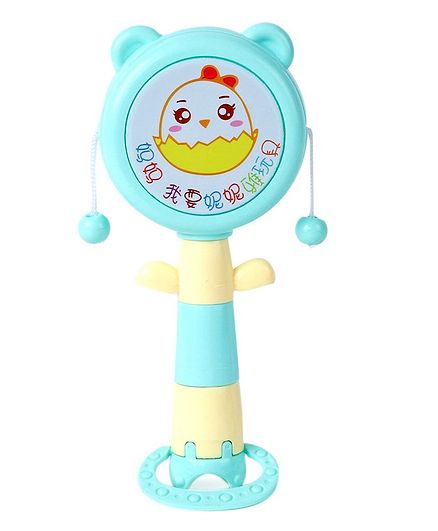 Baby Rattle Drum Spin Toy - Aqua Blue