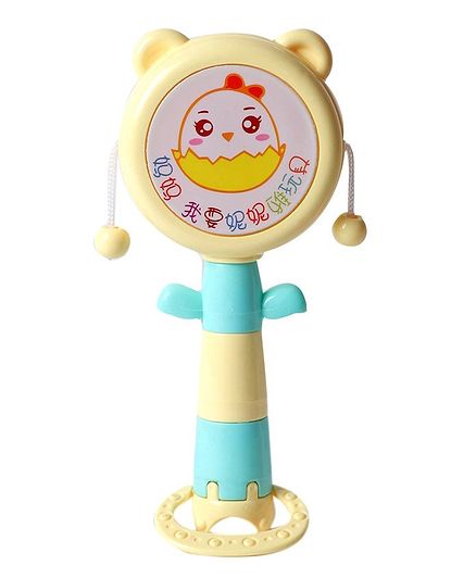 Baby Rattle Drum Spin Toy - Cream