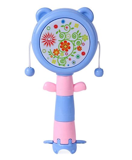 Baby Rattle Drum Spin Toy - Blue