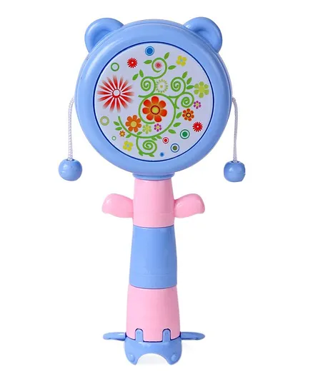 Baby Rattle Drum Spin Toy - Blue