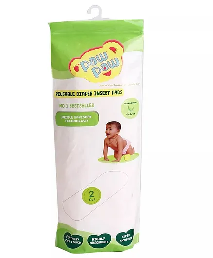 Paw Paw Diaper Inserts - 2 Pads (Packaging May Vary)