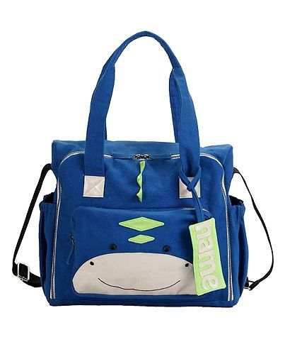 Mi Dulce An'ya Organic Diaper Bag Dinosaurs Face - Blue