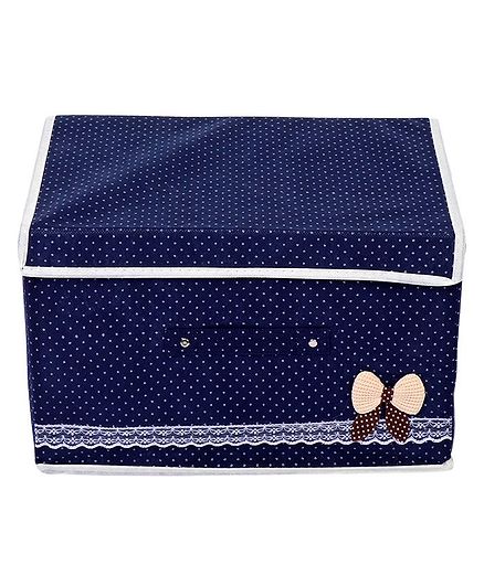 Foldable Storage Box Dots Print Navy Blue In India At Foldable Storage Box Dots Print Navy Blue