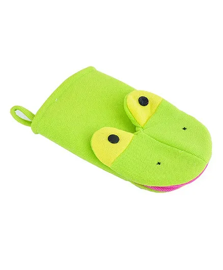 Syga Animal Bathing Gloves Crocodile Face - Green