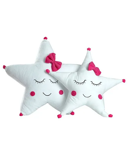 My Gift Booth Star Shaped Cushion Set Of 2 - Pink White