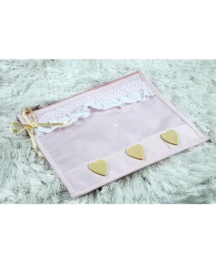 My Gift Booth Utility Pouch Heart Applique Pack of 2 - Pink