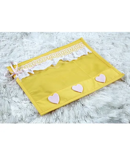 My Gift Booth Utility Pouch Heart Applique Pack of 2 - Yellow