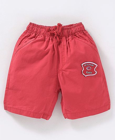 Cucumber Shorts Let's Play Patch - Red