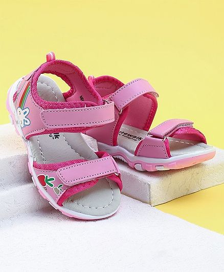Cute Walk by Babyhug Printed Sandals - Pink