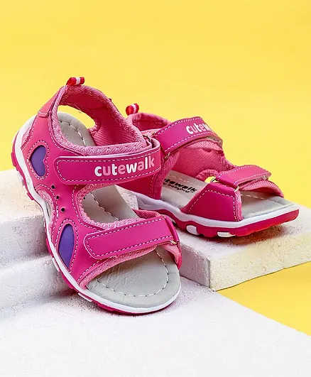 Cute Walk by Babyhug Sandals - Dark Pink