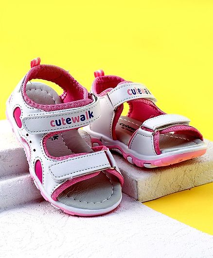 Cute Walk by Babyhug Sandals - White