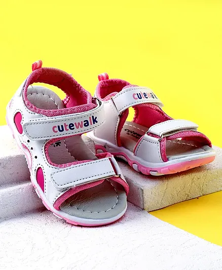 Cute Walk by Babyhug Sandals - White